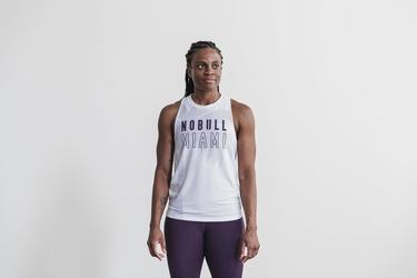 Nobull High-Neck Miami Palm Women's Tank Tops Purple | Australia (JQ5416)